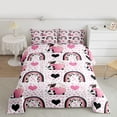 thumbnail image 2 of Homewish Cute Cow Rainbow 2pcs Bedding Comforter Set For Children Teens Girls,Polka Dots Twin Comforter Sets,Pink Love Heart Print Breathable Bedding Set,Super Cozy Room Decor,Reversible, 2 of 8