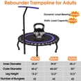 thumbnail image 5 of WOWLAND 40'' Rebounder Trampoline for Adults, 330LBS Foldable Exercise Fitness Trampoline with Handlebar and Bungees, Adult Rebounder for Indoor Workout, Noise-free, 5 of 7