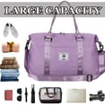 thumbnail image 3 of Bolsa de viaje Woogwin, impermeable, deportiva, para gimnasio, color morado, 3 of 7