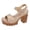 Beige, variant on Platform Dressy Sandals for Women Ladies 2026 Comfortable Studded Leather Open Toe Chunky Block High Heels Summer Casual Beach Orthopedic Walking Shoes with Buckles Straps Brown Size 10.5