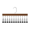 thumbnail image 1 of Tendedero de acero inoxidable con clip para calcetines • Tendedero colgante con 12 pinzas de precisión • Percha de madera y metal para vaqueros, toallas, lencería, 1 of 9