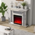 thumbnail image 3 of Mirrored Electric Fireplace 7 Colors Adjustable 3D Flame with Mantel, Remote Control, Timing, 3 of 5