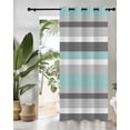 thumbnail image 3 of Geometric Stripes Thermal Insulated Blackout Curtains for Bedroom 72 Length Grey Turquoise Room Darkening Curtain 1 Panel Grommet Window Curtain Drape for Living Room Nursery Room, 3 of 7