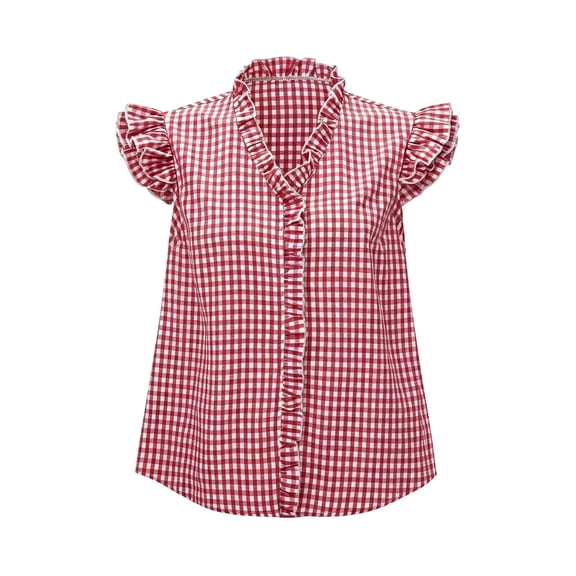 VUHXZWAF Girl Summer Shirts Ruffle Short Sleeve V Neck Breathable Tops for Everyday Wear Size 11-12 Years
