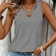 thumbnail image 6 of Breezora Women's Breathable V Neck Hollow Out Casual Cami Top for Spring Summer Daily Wear M Size Grey, 6 of 7