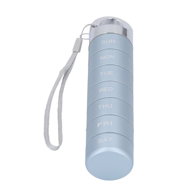 Organizador Semanal de Medicinas, Aleación de Aluminio, Estuche Impermeable PARA MEDICINAS DE VIAJE PARA 7 Días, Caja de Medicina Diaria de Metal Portátil, Soporte para