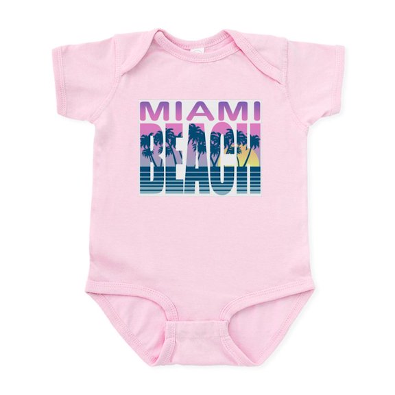 CafePress - Miami Beach Infant Bodysuit - Baby Light Bodysuit, Size Newborn - 24 Months
