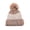 BEIGE, variant on Beanie Caps - Knitted with Pom Pom – Hot Pink
