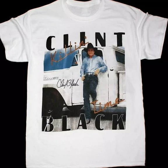 SALE Clint Black white VTG T-shirt short sleeve All sizes S to 5Xl | eBay