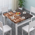 thumbnail image 3 of Leopard Print and Footballs Pattern Square Fitted Tablecloth with Elastic Edge,Square Table Cover,Washable Elastic Table Cover for Home Kitchen Party Decor 34"x34", 3 of 6