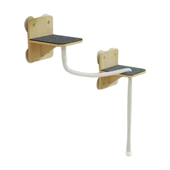 Bunblic Cat Wall Shelves Climbing Shelf with Rope Accessories for Indoor Cats Cat Wall Furniture Perches for Resting Playing Napping Cotton Rope