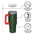 thumbnail image 4 of Dark Green Christmas Tree and Star Pattern Tumbler with Handle and Lid,40oz Double Wall Vacuum Insulated Tumbler,Cups Gift for Women and Men, 4 of 7