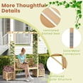thumbnail image 5 of Costway Patio Garden Bench Arbor Arch with Pergola Planting Box Side Trellis for Vines, 5 of 10