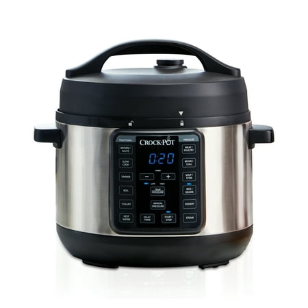 Crock-Pot 4 Qt 8-in-1 Multi-Use Express Crock Programmable Slow Cooker, Pressure Cooker, Saute, and Steamer, Stainless