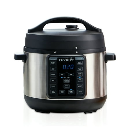 Crock-Pot 4 Qt 8-in-1 Multi-Use Express Crock Programmable Slow Cooker, Pressure Cooker, Saute, and Steamer, Stainless (Best Programmable Crock Pot)