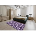 thumbnail image 4 of Ahgly Company Indoor Round Patterned Dark Purple Area Rugs, 4' Round, 4 of 6