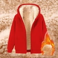 thumbnail image 5 of Busydd Plus Size Fleece Jacket Women Warm Cozy Solid Color Hooded Winter Jacket Trendy Casual Long Sleeve Zip up Jacket with Pockets 3XL, 5 of 9