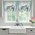 thumbnail image 4 of Sea Turtle Coastal Balloon Curtains for Windows, Bedroom Curtains 54 Inch Length, Blue Green Summer Beach Coral Wooden Tie Up Curtains Panels Thermal Insulated Bathroom Curtains Window 42"x54", 4 of 8