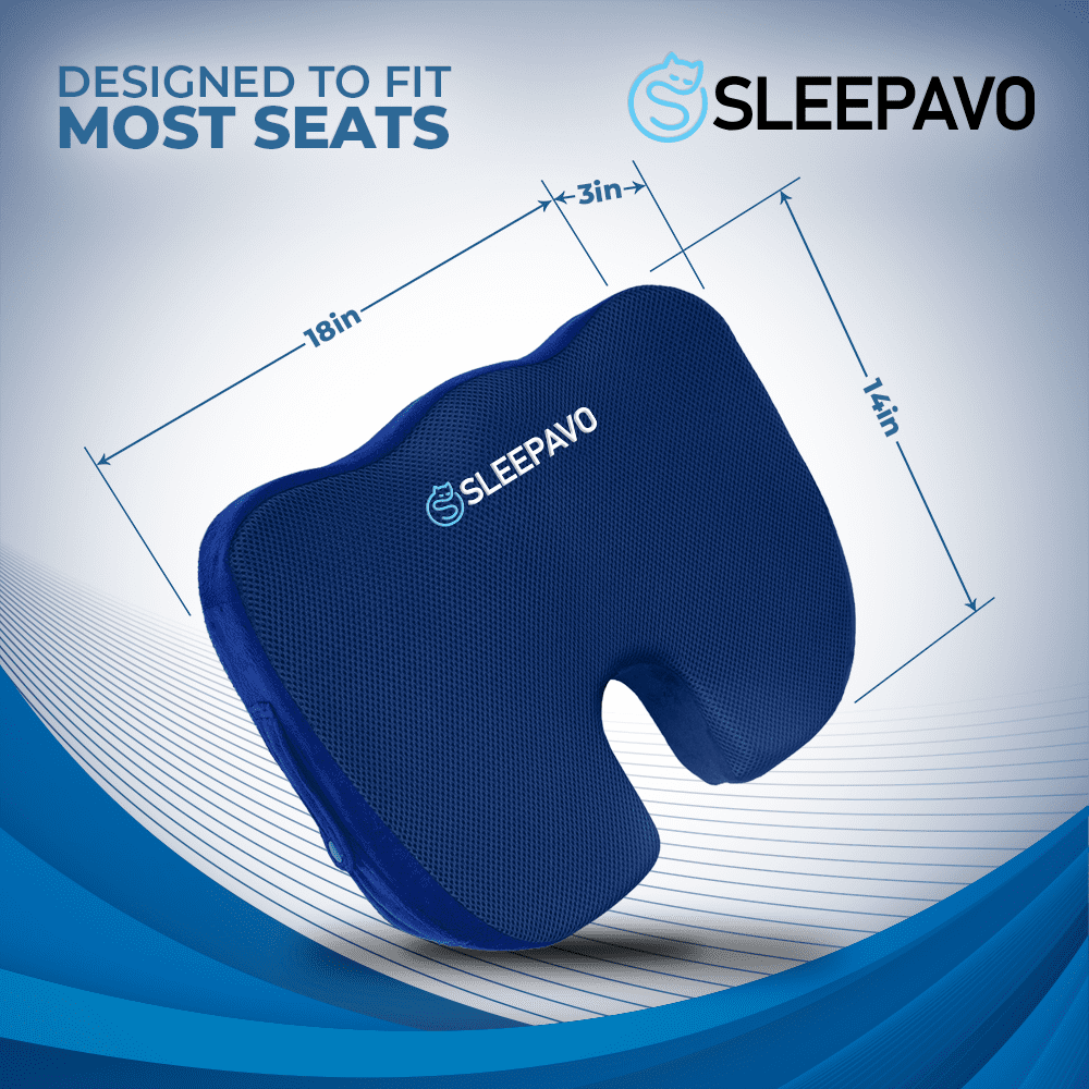 Sleepavo Memory Foam Seat Cushion for Office Chair-Orthopedic Back and Butt  Pillow for Sciatica Tailbone Coccyx Hip Pain Relief for Sitting, Gaming