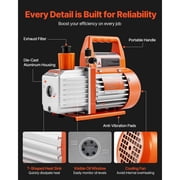 KFFKFF 3.5 CFM 1/4 HP Single Stage Rotary Vane Vacuum Pump, Ideal for HVAC Systems, Includes Oil Bottle, 1720 RPM, Suitable for Automotive AC Maintenance and Resin Degassing