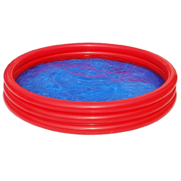 red inflatable pool