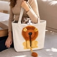 thumbnail image 4 of Lion Shaped Pet Carrier Tote Bag, 17.32 x 15.75 Inch Canvas Shoulder Bag with Head Hole and Adjustable Drawstring, Portable Pet Carrier for Small Dogs and Cats, 4 of 4