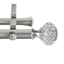 Central Design 100-60-665-D 1 in. Bailey Double Curtain Rod, Satin Nickel - 66-120 in.