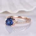 thumbnail image 3 of HeartsAndYou 1ct Natural Blue Sapphire Floral Solitaire Engagement Ring 14k SOLID Rose Gold, 3 of 9
