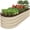 Beige, variant on NurtureTail 4x2x1ft Outdoor Metal Raised Garden Bed Outdoor, Oval Deep Root Planter Box for Vegetables, Flowers, & Herbs, 51 Gallon Capacity, Rubber Edge Guard, 100% Non-Toxic - Beige