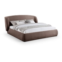 Meridian Furniture Sandro Brown Chenille Fabric Upholstered Queen Bed