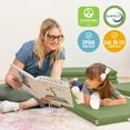 thumbnail image 6 of ECR4Kids SoftZone Rainbow Rest Time Mat with Name Tag, Sleeping Pad, Hunter Green, 5-Piece, 6 of 9