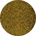 thumbnail image 1 of Ahgly Company Indoor Round Abstract Yellow Modern Area Rugs, 3' Round, 1 of 4