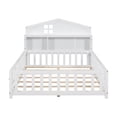 thumbnail image 3 of Kumix Floor Bed with Bookcases and Blackboards, Full Size Wood Montessori Floor Bed with Fence and Door, Solid Wood Floor Beds with Storage Headboards, Floor Beds for &, White, 3 of 6