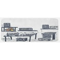 thumbnail image 1 of Modern Kitchen Mat, Recording Studio Music Devices Turntable Records Speakers Digital Illustration, Plush Decorative Kitchen Mat with Non Slip Backing, 47" X 19", Cadet Blue, by Ambesonne, 1 of 1