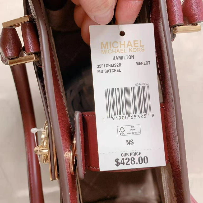Michael Kors Hamilton Medium Satchel Key Lock Shoulder Bag In Signature  Brown