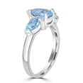 thumbnail image 3 of Gemistry 2 Ct Genuine Blue Topaz 3-Stone Cocktail Ring in Sterling Silver, 3 of 4
