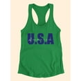 thumbnail image 3 of Usa America Navy Blue Racerback Tank Women -Image by Shutterstock, Female x-Small, 3 of 4