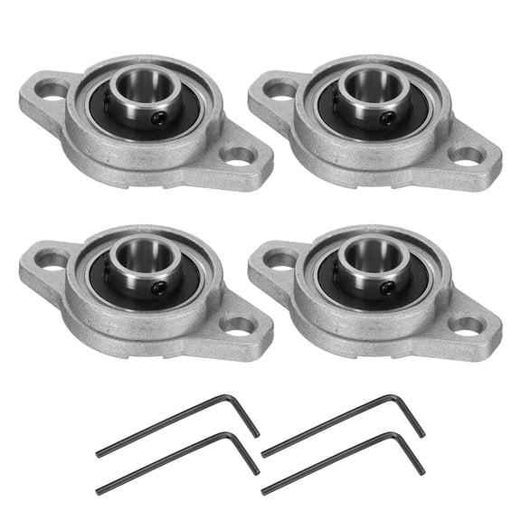 4pcs KFL001 Pillow Block Bearings 12mm Bore Bearing Units Zinc Alloy Flange Mounted Bearing Housing, P6(ABEC3)
