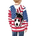 thumbnail image 4 of Chaqlin Art American Flag Soccer Ball Lightweight Zip Up Hoodie for Boys Girls Long S sleeve with Pockets Comfy Casual Fall Outerwear ​​Size 8-10​​, 4 of 6