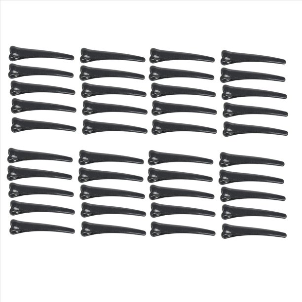 40pzs Negro Pinza de Pelo de Plastico DIY Clip de Pelo de Cocodrilo de Peinado 3.1 Pulgada