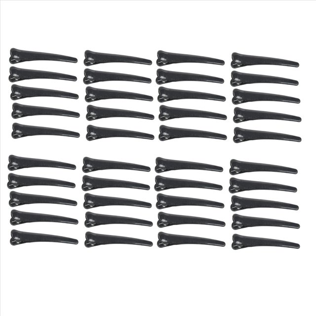 40pzs Negro Pinza de Pelo de Plastico DIY Clip de Pelo de Cocodrilo de Peinado 3.1 Pulgada