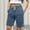 Blue, variant on Titcea Summer Shorts for Women Linen Elastic Waist Drawstring Fashion Printed Shorts Folded Hem Design Summer Casual Shorts with Pockets, Gifts for Mom/Her