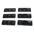 thumbnail image 3 of Pack Of 6 Black Silk Melamine 3 Partition Condiment Sauce Dipping Bowl or Dishes, 3 of 9