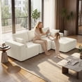 thumbnail image 2 of HOMCOM Modular Sectional Sofa, L Shaped Couch with Deep Seat, Cream White, 2 of 10