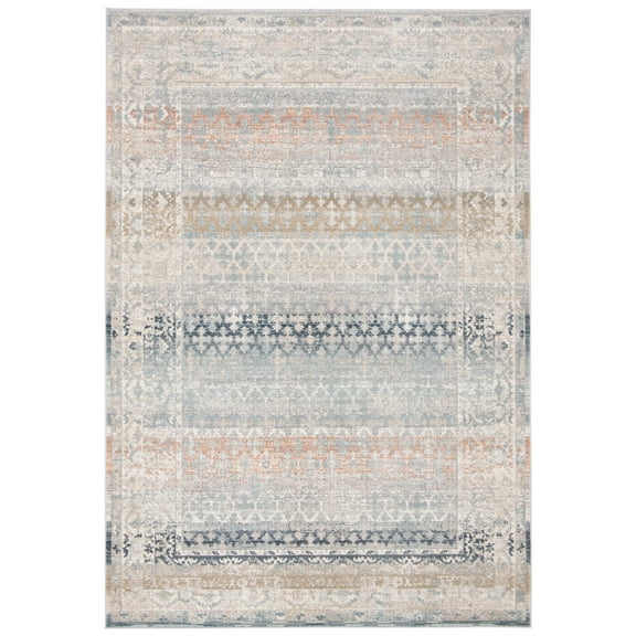 SAFAVIEH Martha Stewart Trina Distressed Geometric Area Rug, Cream/Grey, 5'3" x 7'6"