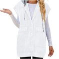 thumbnail image 2 of BSDJILFG Womens Jean Vest with Hood Loose Fit Baggy Oversized Denim Vest Sleeveless Pink/White/Khaki Denim Jacket ButtDown Outerwear Jacket with Pockets Workwear Streetwear, 2 of 4