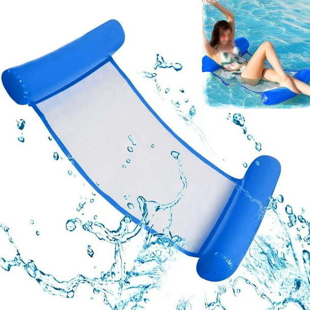 Water Inflatable Hammock, Reclining Floating Day Bed, Pool Buoy Inflatable Bed 4 In 1 Multipurpose Foldable (dark Blue)