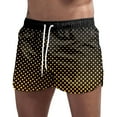 thumbnail image 1 of Cathalem Shorts de Course pour Hommes en Polaire Élastique Jogger Gym Course Active Randonnée avec Poche, Or TTTTG, 1 of 4