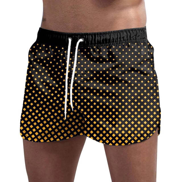 Cathalem Shorts de Course pour Hommes en Polaire Élastique Jogger Gym Course Active Randonnée avec Poche, Or TTTTG