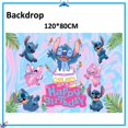 thumbnail image 4 of Decoración para fiesta de cumpleaños de Stitch, suministros en azul cielo, telón de fondo, servilletas de papel, platos, vasos, vajilla, globos, baby shower, 4 of 5
